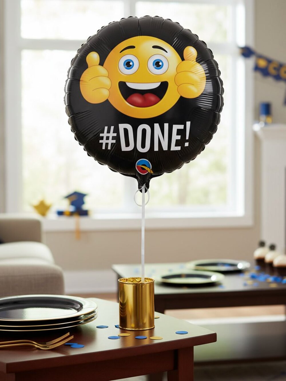Qualatex #DONE! Emoji Foil Balloon 18" Graduation Party Decor Thumbs Up Black
